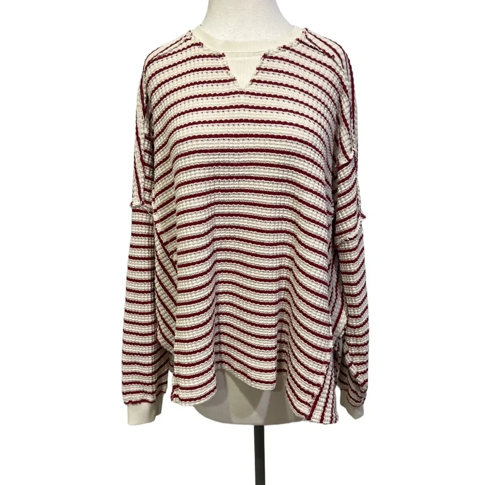 American Eagle outfitters Big Hug Crew Neck Waffle Sweatshirt -M - Picture 3 of 9